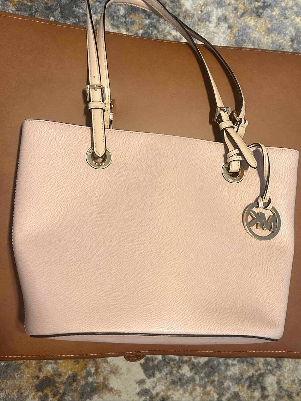 Michael Kors Pale Pink Leather Tote Bag